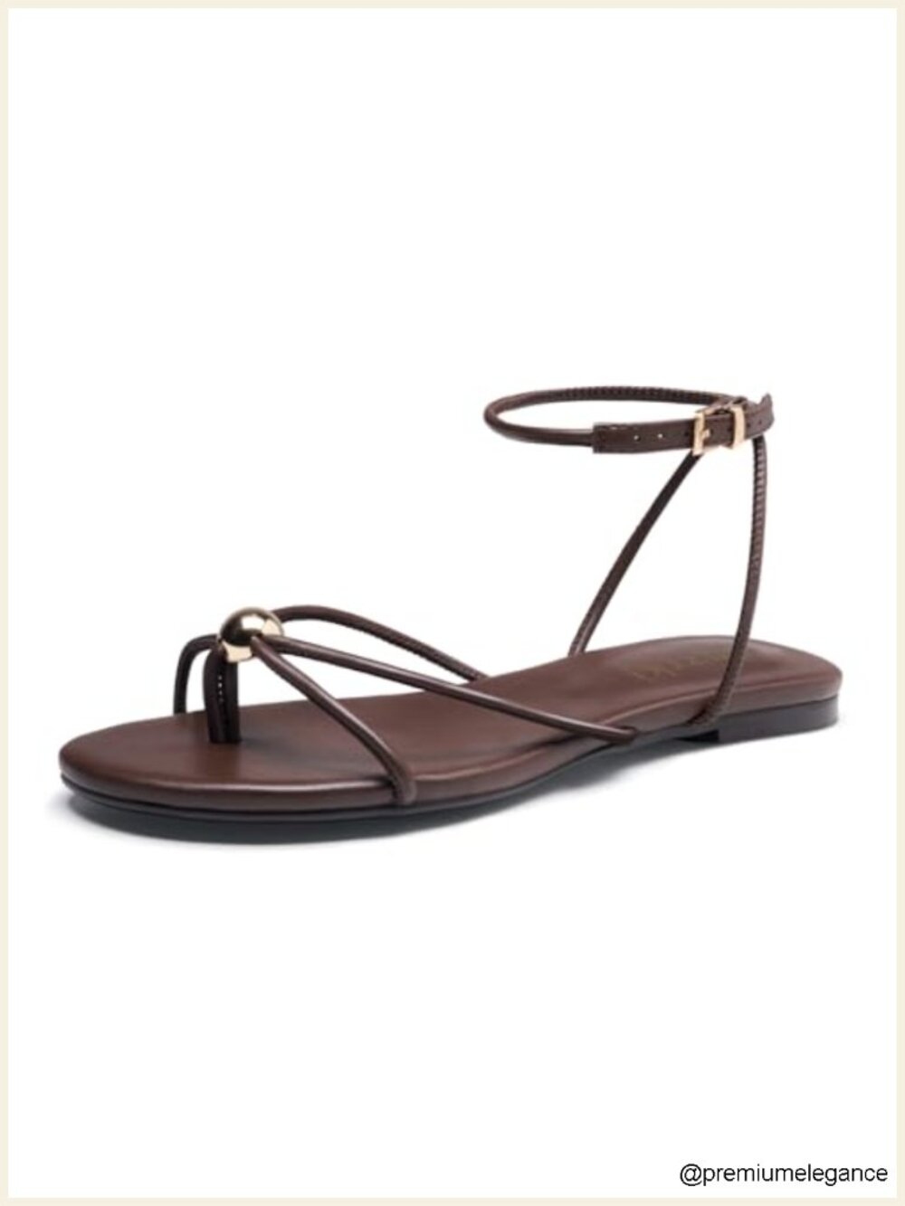 Strappy Flat Sandals - Comfortable Open Toe Ankle Strap Thong Sandals